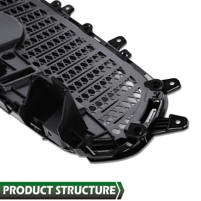 Solid Spare Front Bumper Upper Grille Grill w/ Chrome Trim Fit For 2017-2020 Buick Encore