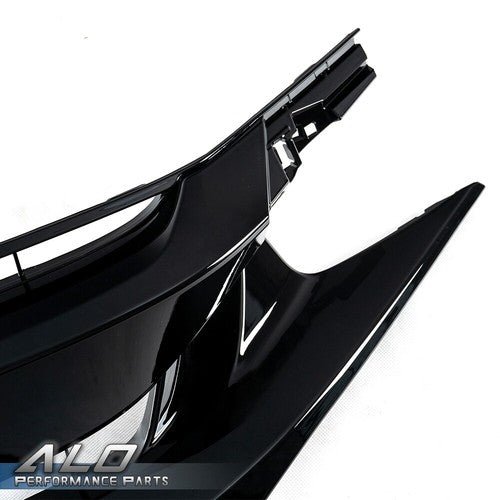 Solid Spare Fit For 2019-2020 Honda Civic Front Bumper Mesh Grille Grill Glossy Black USA