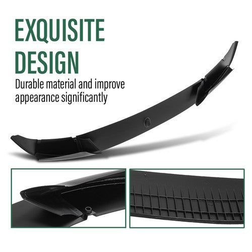 Solid Spare For 11-16 BMW F10 5 Series M Sport Bumper Front Lip Spoiler Splitter Gloss Black