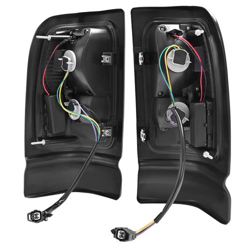 Solid Spare Smoke/Black LED Tube Brake Tail Lights For 1994-2001 Dodge Ram 1500 2500 3500