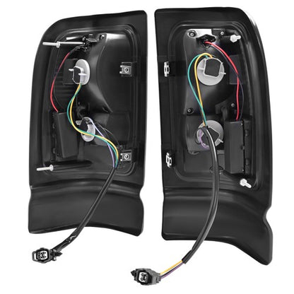 Solid Spare Smoke/Black LED Tube Brake Tail Lights For 1994-2001 Dodge Ram 1500 2500 3500