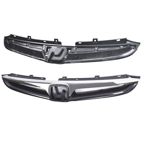 Solid Spare Plastic Black Chrome Front Fit For Honda Accord Sedan 2006-2007 Bumper Grille