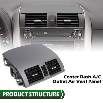 Solid Spare Dash Center A/C Air Vent Upper Bezel Trim Gray Fit For 2008-2013 Toyota Corolla