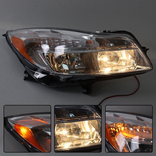 Solid Spare For Buick Regal 2011 2012 2013 Right+Left Side Halogen Headlights Assembly Clear