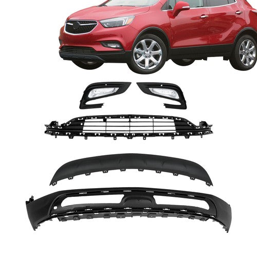 Solid Spare Black Plastic Front Bumper Complete With Grills For Buick Encore 2017-2022 New