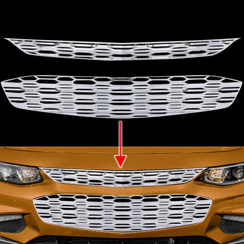Solid Spare FOR 2016-2018 Chevy Malibu CHROME Snap On Grille Overlay Grill Covers Inserts