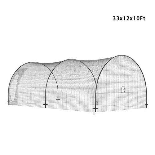 Solid Spare 33x12x10 FT Baseball Batting Cage Softball and Baseball Practice Net Heavy Duty