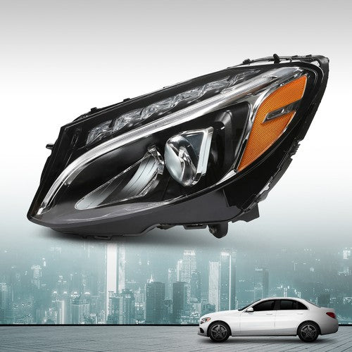 Solid Spare LED Headlights Left+Right Side Fit For 2015-2018 Mercedes Benz C-Class W205 C300