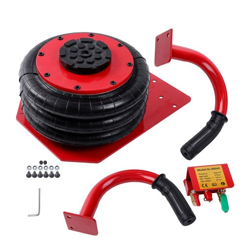 Solid Spare Red Triple Bag Air Jack 3 Ton/6600 lb Pneumatic Jack for Car SUV Lifting
