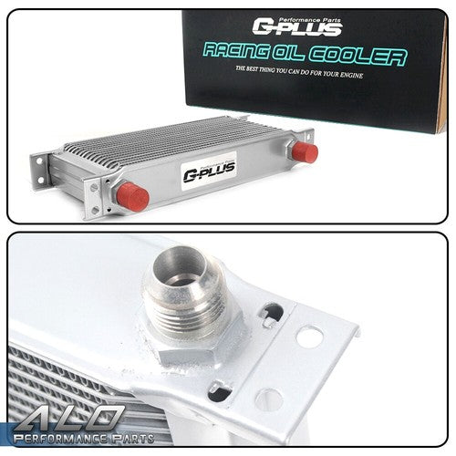 Solid Spare 19 Row 10AN Universal Aluminum Transmission Engine Oil Cooler+Filter Adapter Kit