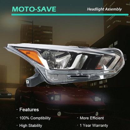 Solid Spare Headlight Halogen For Nissan Versa S SV 2020-2021 Headlamps Assembly RH Chrome