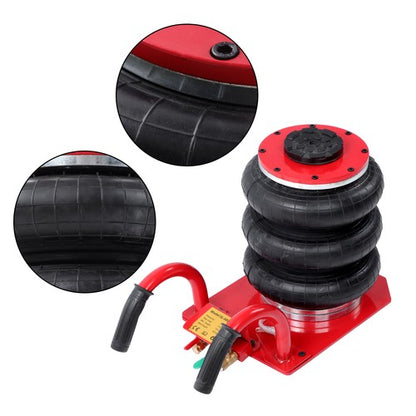 Solid Spare Red Triple Bag Air Jack 3 Ton/6600 lb Pneumatic Jack for Car SUV Lifting