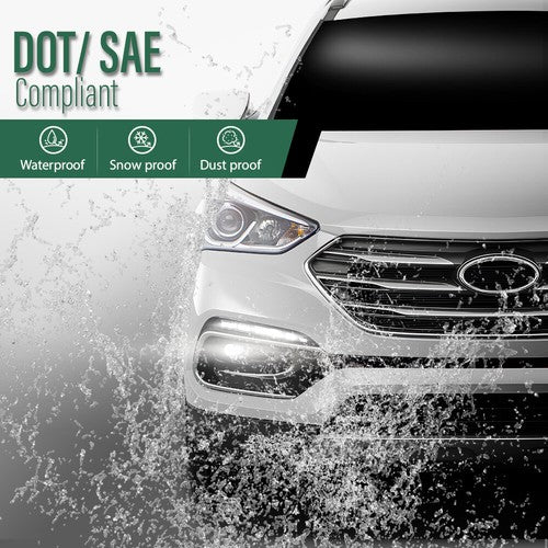 Solid Spare Fit For Hyundai Santa Fe Sport 2017-2018 Front Fog Lights Daytime Running Lamps