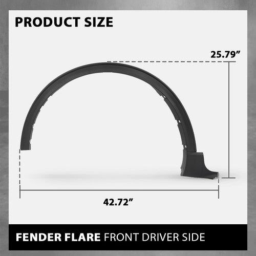 Solid Spare Front Left Side Fender Flare Wheel Arch Molding Fit For 2020-2024 Ford Escape
