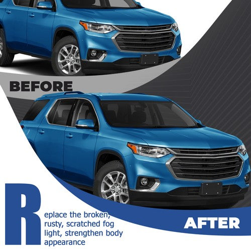Solid Spare For 18-21 Chevy Traverse Driver/LH+Passenger/RH Fog Lights+Bezel+Harness+Switch
