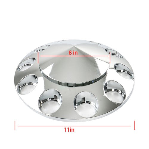 Solid Spare Chrome Hub Cover Kit 33mm Front Rear for Semi Truck Wheel Axle Covers Spiked
