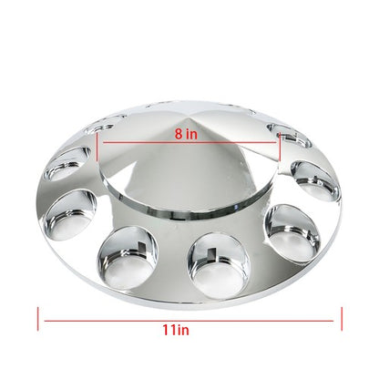 Solid Spare Chrome Hub Cover Kit 33mm Front Rear for Semi Truck Wheel Axle Covers Spiked