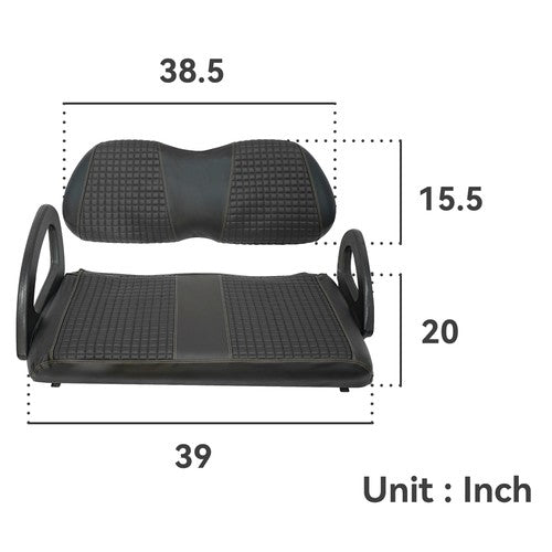 Solid Spare Black Golf Cart Diamond Seat Cover Kit For Club Car Precedent Seat Cushion