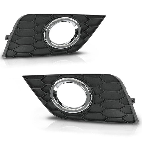 Solid Spare Fit For 16-19 Nissan Sentra Front Bumper Fog Light Bezel Left+Right Side