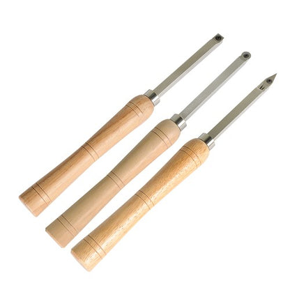Solid Spare Carbide Woodturning Tool Mini Size 3 Piece Set Includes Diamond Shape Round NEW