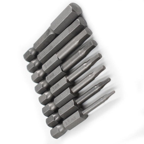 Solid Spare 8pcs Hex Head Allen Bit Set Quick Change Connect Impact Driver Drill Metric