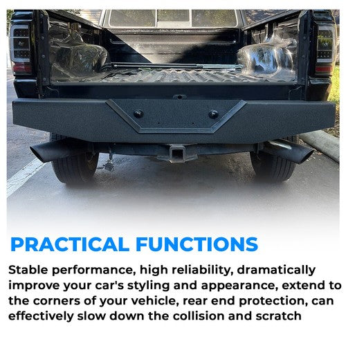 Solid Spare For 1993-2011 Ford Ranger Pickup Rear Step Bumper Powder Coated Heavy-Duty Steel