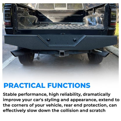 Solid Spare For 1993-2011 Ford Ranger Pickup Rear Step Bumper Powder Coated Heavy-Duty Steel