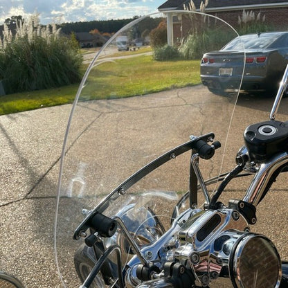Solid Spare 19"x17" Motorcycle Clear Front Windshield For Harley Honda Magna Shadow Spirit