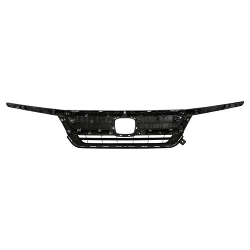 Solid Spare Fit 2019-21 2022 Honda Pilot Front Upper Grille Full Glossy Black Grill Assembly