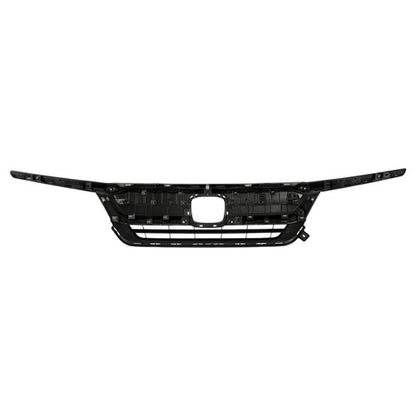 Solid Spare Fit 2019-21 2022 Honda Pilot Front Upper Grille Full Glossy Black Grill Assembly