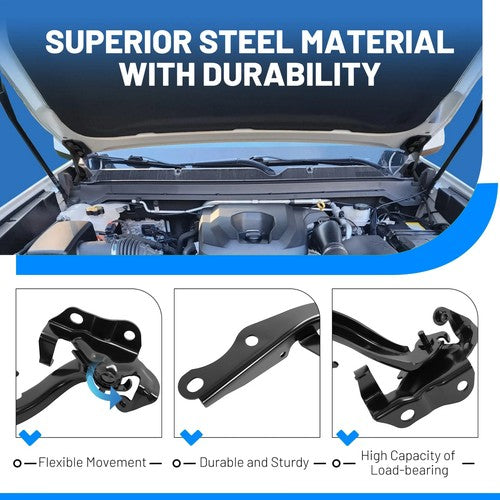 Solid Spare For 2010-2024 Toyota 4Runner Hood Hinges Steel Driver & Passenger Side