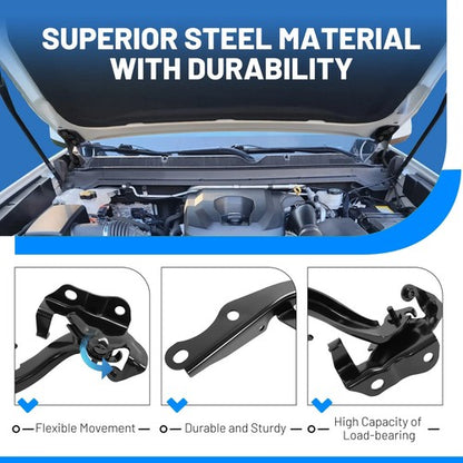 Solid Spare For 2010-2024 Toyota 4Runner Hood Hinges Steel Driver & Passenger Side
