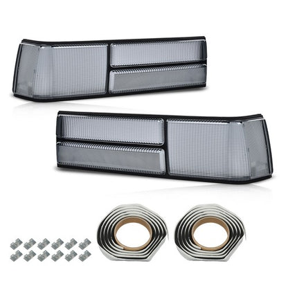 Solid Spare Fit For 87-93 Ford Mustang Fox Body LX Style Smoke Tail Light Lens Left+Right