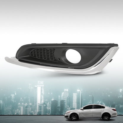 Solid Spare Fit For 2014-2017 Buick Regal Fog Light Bezel Lamp Cover w/ Chrome Trim Left