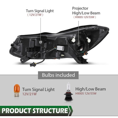 Solid Spare Projector Headlights Headlamps w/ LED DRL Fit For 17-22 Chevy Trax Left+Right