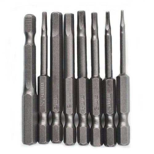 Solid Spare Metric mm Hex Head Allen Bit Set 8 Piece Quick Connect Shank Impact Driver Drill
