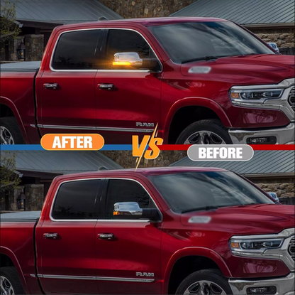 Rear Mirror LED Smoke Sequential Turn Signal Light For 2019-2022 Dodge Ram 1500