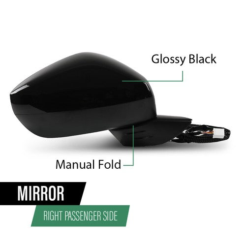Solid Spare New Fit For 2022-2023 Honda Civic 3 Pin Manual Fold Power Mirror Passenger Side