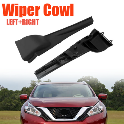 For 2015-2024 2017 Nissan Murano Windshield Wiper Cowl Extension Trim Pair Black