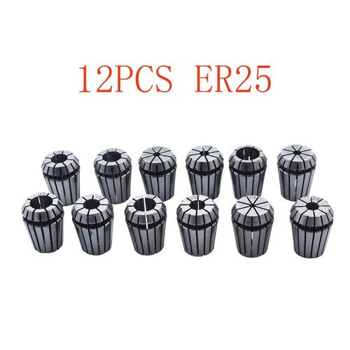 Solid Spare 12Pc ER25 Spring Collet Set Fit for CNC Milling Lathe Tool Engraving Machines