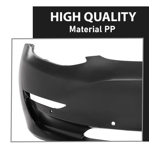 Solid Spare Fit For 2017-2023 Tesla Model 3 Front Bumper Cover Fascia w/ Park Sensor Hole