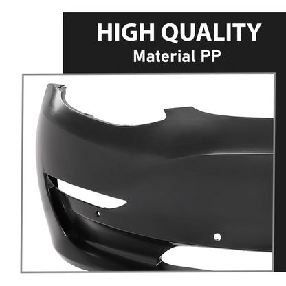 Solid Spare Fit For 2017-2023 Tesla Model 3 Front Bumper Cover Fascia w/ Park Sensor Hole