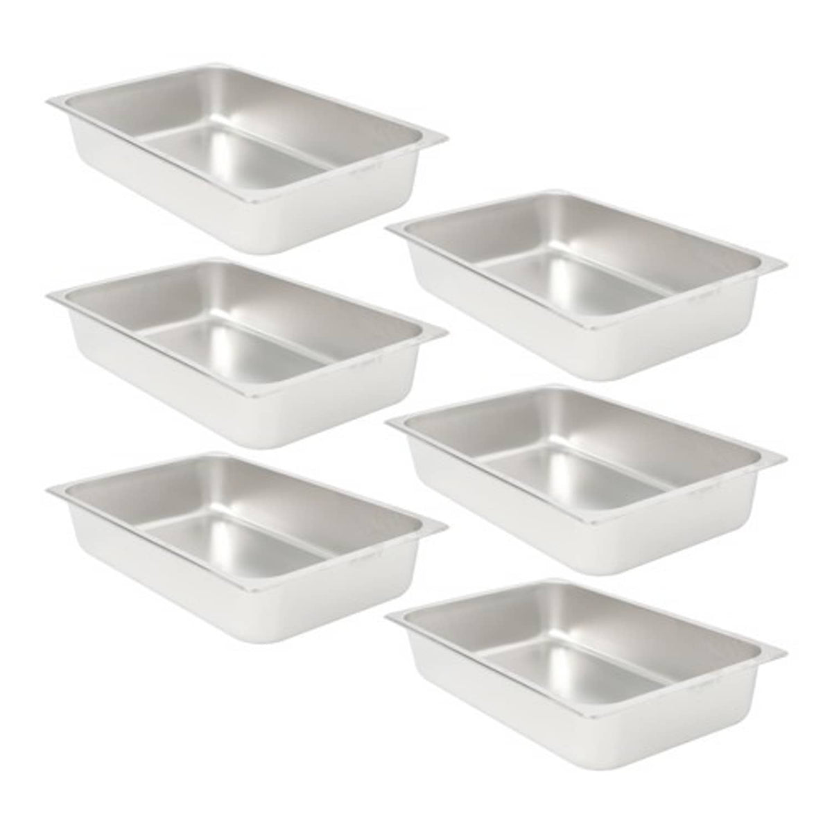 Solid Spare Restaurant Steam Table Pans Full Size 6-Pack 4 Inch Deep Table Pans Without Lid