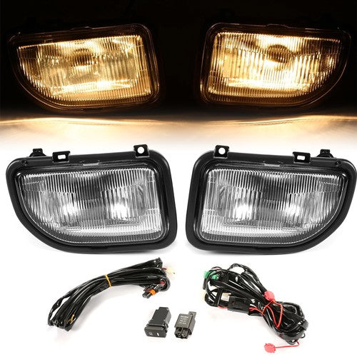 Solid Spare Front Bumper Driving Fog Lights Lamp Kit Clear For Toyota MR2 91 92-1995 W/Bulbs