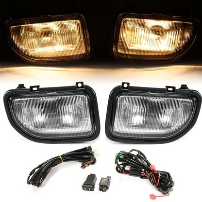 Solid Spare Front Bumper Driving Fog Lights Lamp Kit Clear For Toyota MR2 91 92-1995 W/Bulbs