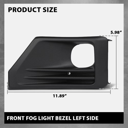 Solid Spare Front Bumper Fog Light Bezel Lamp Trim Left Side Fit For 2019-2024 Toyota RAV4