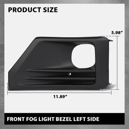 Solid Spare Front Bumper Fog Light Bezel Lamp Trim Left Side Fit For 2019-2024 Toyota RAV4