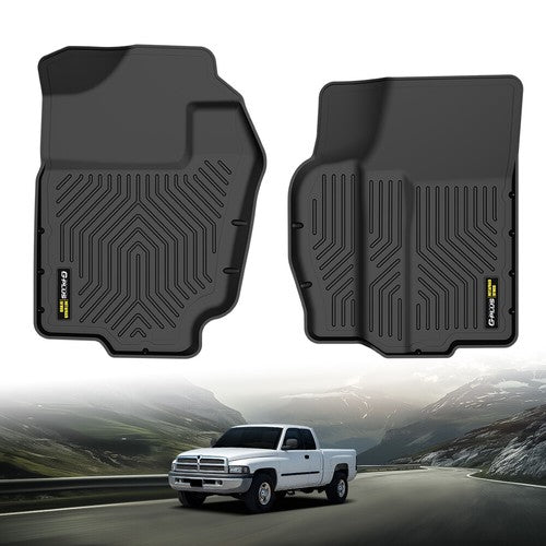 Solid Spare Fit For 94-01 Ram 1500 94-02 2500/3500 All Weather TPE Front Floor Mats Liners