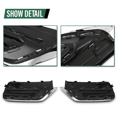 Solid Spare Fit For 2020-2024 Volvo XC90 Front Bumper Insert Fog Light Cover Left+Right