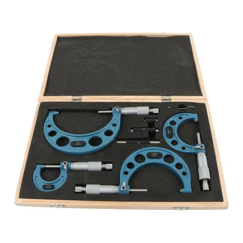 Solid Spare 0-4"/0.0001" Premium Outside Micrometer Set Machinist Tool Precision Carbide Tip